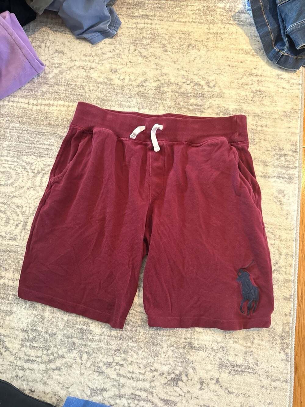 Polo Ralph Lauren Men's Burgundy Cotton Waffle Big Pony Shorts Size Medium